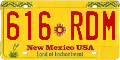 NM license plate 616RDM
