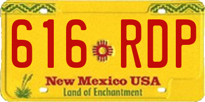 NM license plate 616RDP