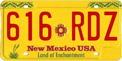 NM license plate 616RDZ