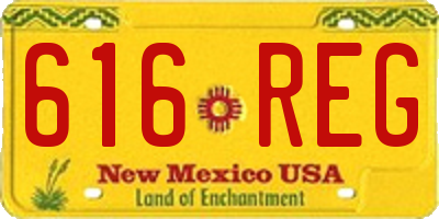 NM license plate 616REG