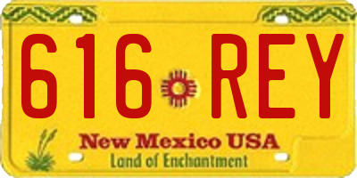 NM license plate 616REY