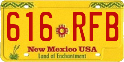 NM license plate 616RFB