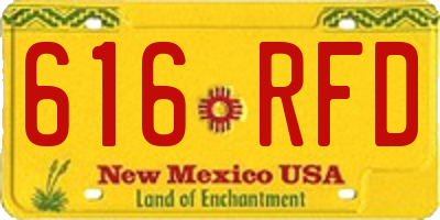 NM license plate 616RFD