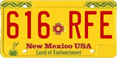 NM license plate 616RFE