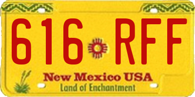 NM license plate 616RFF