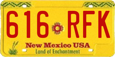 NM license plate 616RFK