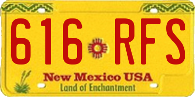 NM license plate 616RFS