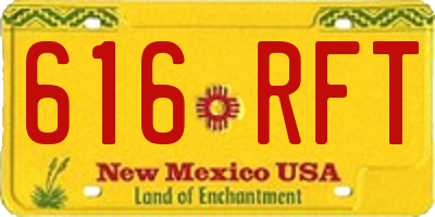 NM license plate 616RFT