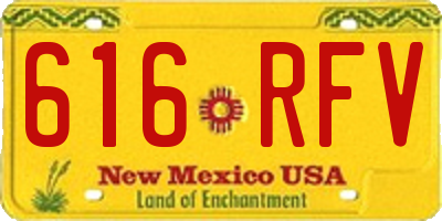NM license plate 616RFV