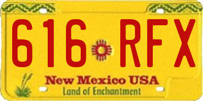 NM license plate 616RFX