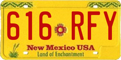NM license plate 616RFY