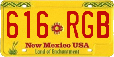 NM license plate 616RGB