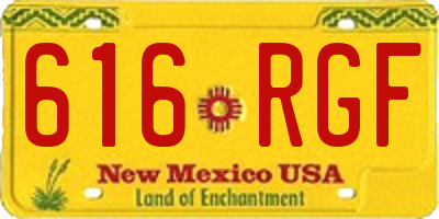 NM license plate 616RGF