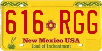 NM license plate 616RGG