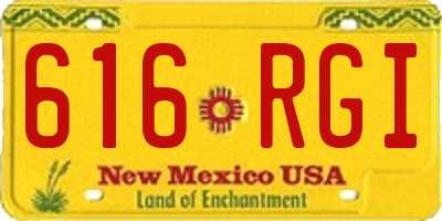 NM license plate 616RGI