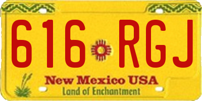 NM license plate 616RGJ