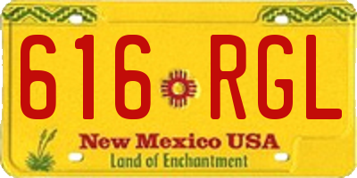 NM license plate 616RGL