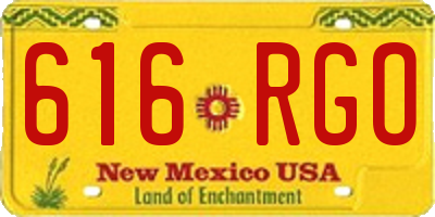 NM license plate 616RGO