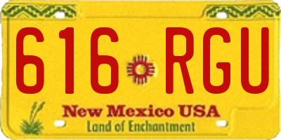 NM license plate 616RGU