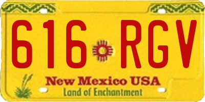 NM license plate 616RGV