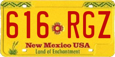 NM license plate 616RGZ