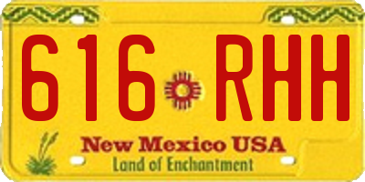 NM license plate 616RHH