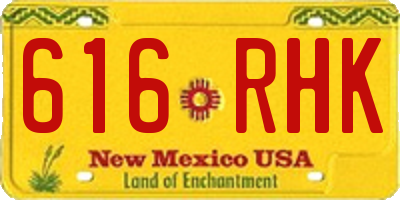 NM license plate 616RHK