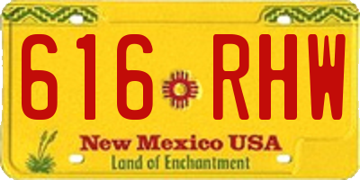 NM license plate 616RHW
