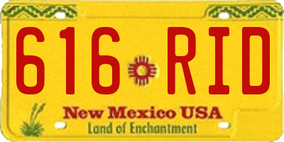 NM license plate 616RID