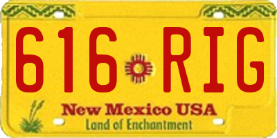 NM license plate 616RIG