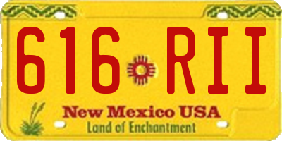 NM license plate 616RII