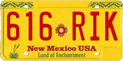 NM license plate 616RIK