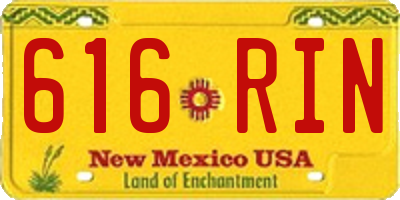 NM license plate 616RIN