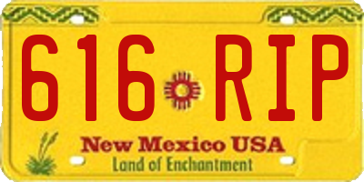 NM license plate 616RIP