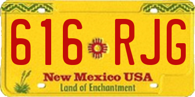 NM license plate 616RJG