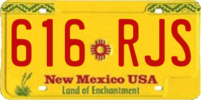 NM license plate 616RJS