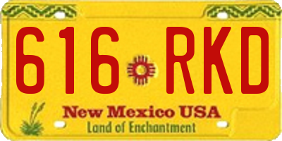 NM license plate 616RKD