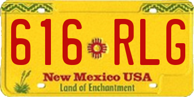 NM license plate 616RLG