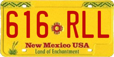 NM license plate 616RLL