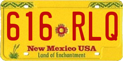 NM license plate 616RLQ