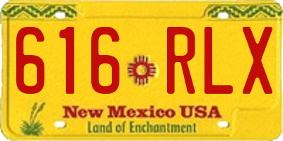 NM license plate 616RLX