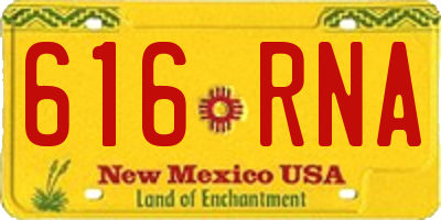 NM license plate 616RNA