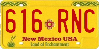 NM license plate 616RNC