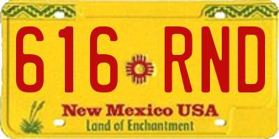 NM license plate 616RND