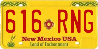 NM license plate 616RNG