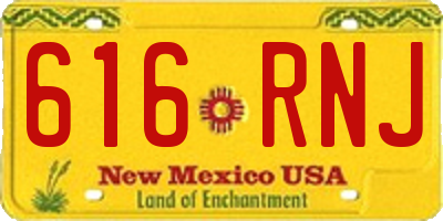 NM license plate 616RNJ