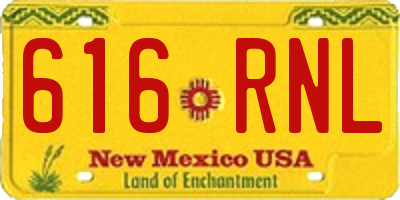 NM license plate 616RNL