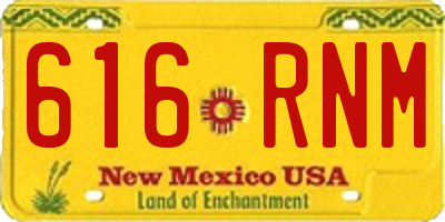 NM license plate 616RNM