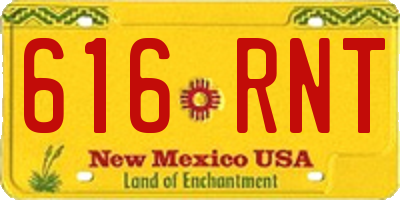 NM license plate 616RNT