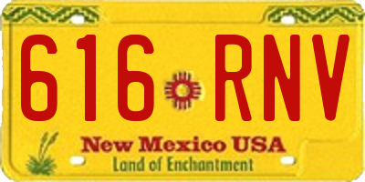 NM license plate 616RNV